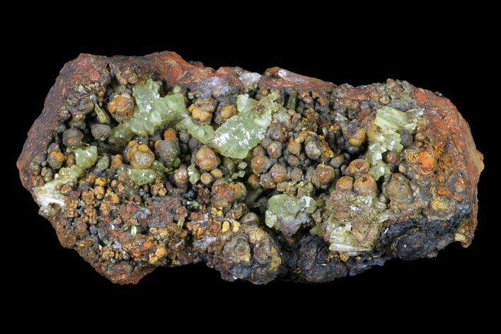 Yellow-Green Adamite Crystals On Limonite - Ojuela Mine, Mexico #155315